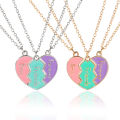 Best Friend Necklaces For 3 Matching Heart Pendant Magnetic Bff Friendship Necklace Cuilei.