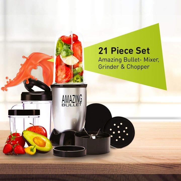 Amazing%20Bullet%20Juicer%20Blender%20Mixer%20Food%20Processor%2021%20Pcs%20Set%20-%20Silver%20and%20Black.%20-%20Image%202