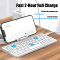 Folding Mini Wireless BT Keyboard With Magnetic Stand Aluminum Alloy Keypad For iPad iPhones Samsung Tablet Rechargeable Keypad.