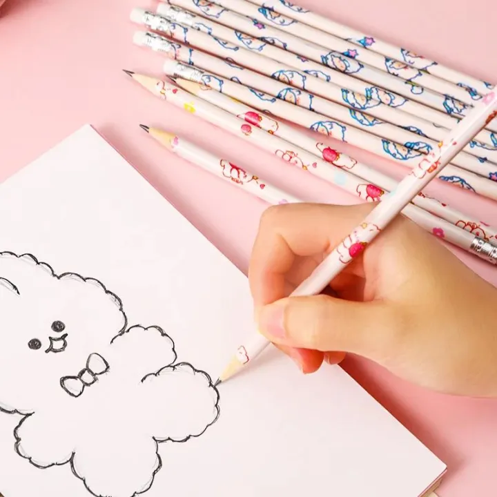 Pretty%2010Pcs%20Graphite%20Pencil%20Set%20Korean%20Kawaii%20Stationery%20Pencils%20for%20Children%20School%20Writing%20Drawing%20Art%20Supplies%20-%20Image%205