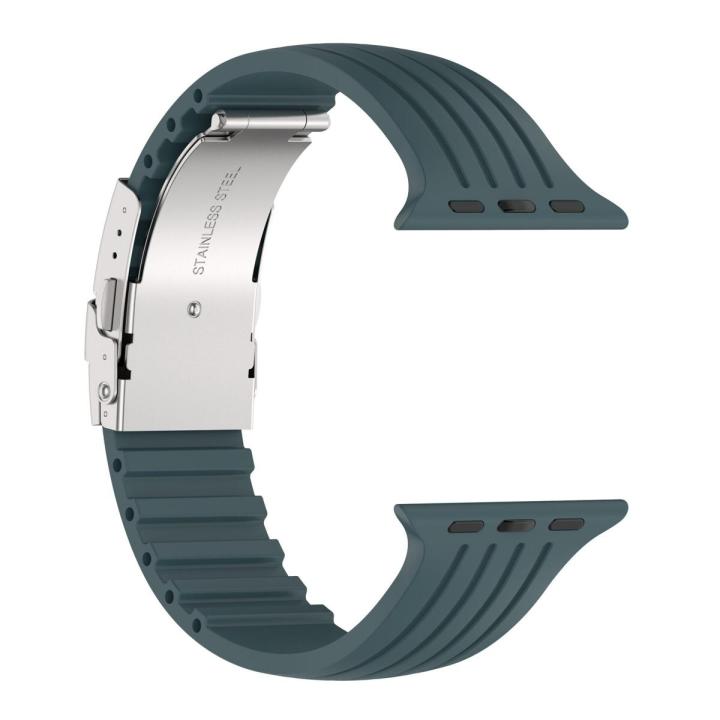 41mm 45mm 49mm stripe watchband for Apple watch Ultra 8 7 6 SE 5 4 3 For Apple Watch 49mm 40mm 44mm 42mm 38mm metal folding buckle strap for iwatch Ultra 8 6 5 4 SE metal folding buckle strap