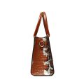 Women's large-capacity contrasting snake print premium sense commuter bag Business commuter PU shoulder crossbody tote bag.