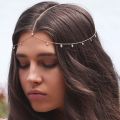 Bohemia Headband Crystal Hair Jewelry Women Metal Head Chain Headpiece Indian Boho Headdress Wedding Hair Accessories. 