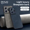 Lenuo For Realme C63 / Realme C61 Sheepskin Leather Shockproof Case Luxury Matte Back Cover. 