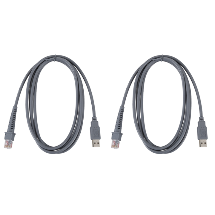 NXFDSIOZ 2 x USB A Male to RJ45 Cable 7Ft 2M Barcode Scanner LS4278 LS2208 2208AP