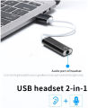 2-in-1 USB Audio Converter Controller 3.5mm Headphone And Microphone USB Sound Card USB/Type-C To 3.5 mm Stereo Jack Headset. 