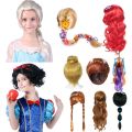 Frozen Wigs Princess Braid Elsa Cosplay Accessories Unicorn Snow White Melida Moana Tinker Bell Wigs Rapunzel.
