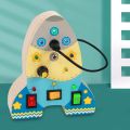 Rocket Wooden Busy Board Improve Creative Imagination Activities Sensory Board Toy Perfect Gift Montessori Toys for Child Kids.