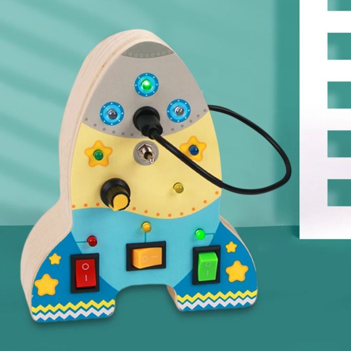 Rocket Wooden Busy Board Improve Creative Imagination Activities Sensory Board Toy Perfect Gift Montessori Toys for Child Kids