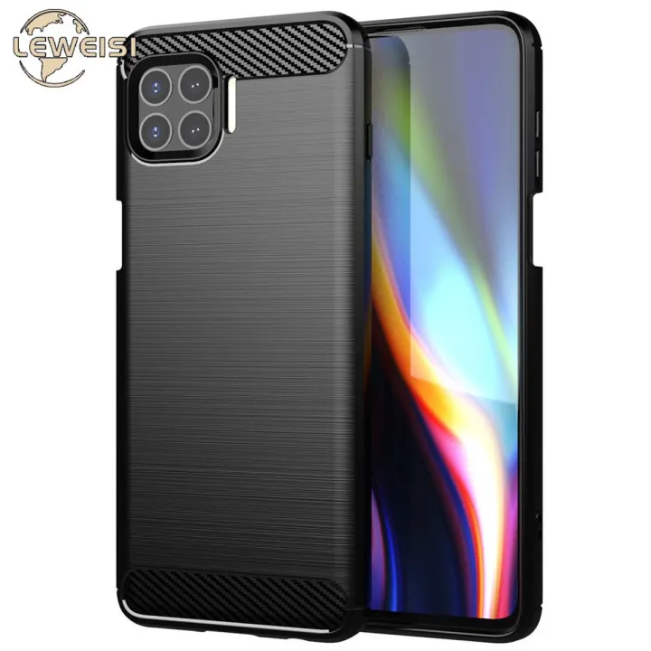 Leweisi Carbon Fiber Bumper Phone Case For Motorola Moto G 5G Plus / Moto One 5G Back Cover Coque Shockproof Protective