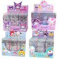 Sanrio Gel Pens 12pcs Kuromi Hello Kitty Melody Cute Boxed Press Water-based Pen Office Signature Pen Stationery Wholesale. 