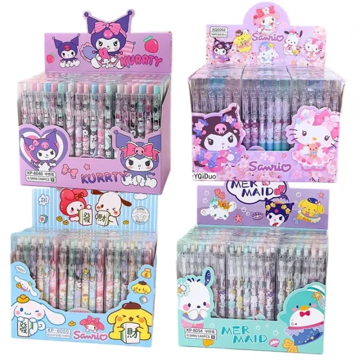 Sanrio%20Gel%20Pens%2012pcs%20Kuromi%20Hello%20Kitty%20Melody%20Cute%20Boxed%20Press%20Water-based%20Pen%20Office%20Signature%20Pen%20Stationery%20Wholesale%20-%20Image%203