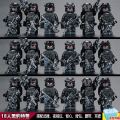 A full set of compatible Lego brick figures, Black Panthers, SWAT Special Forces, and cheap children's puzzle building toys.