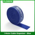 Floveme 1 Meter Velcro Strap Cable Organizer Wire Winder Tool For Managing Earphone Headphone Mouse Keyboard Charging Cable Desktop PC Cable Management - Blue. 
