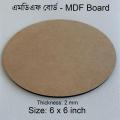 6 x 6 inch Round Circle MDF Board Sheet Hardboard Sheets for Art and Crafts. 