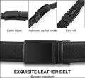 DOOPAI Men Leather Belt Metal Automatic Buckle Ratchet Cowskin Belts for Jeans Genuine Leather Strap Belts for Men Pants Wearhouse. 