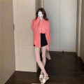 Spring and Autumn Women's New Korean Style bf Wind Loose ins Mid-Length Thin Student Coat Women Long Sleeve Shirt Women.