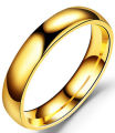 4mm 6mm Wide Steel Black Gold Inner And Outer Ball Ring Stainless Steel Smooth Curved Ring For Men Women.