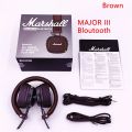 Marshall Major III 3 Wireless/Wired Headphones with Mic Deep Bass Gaming Earphones Folding Sports Rock Music Bluetooth Headset.