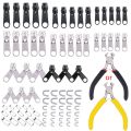 85pcs/set Zipper Repair Kit Sewing Jacket Slider Install Plier Metal Lock Pull.