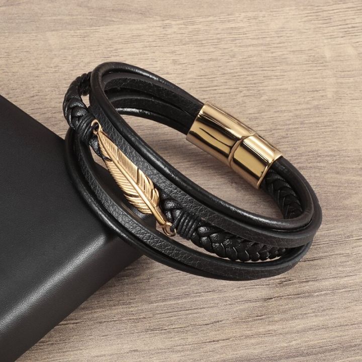 Classic%20multi-layered%20leather%20feather%20metal%20buckle%20bracelet%20men%7C%7C%7C%7C's%20business%20casual%20party%20jewelry%20gifts%20wholesale%20-%20Image%202