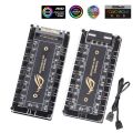 5v 3pin Argb 12v 4pin Rgb Cable Connector 10 Hub Sata Power Extension For Pc Fan Motherboard Aura Rgb Led Tape Fan Cooler. 