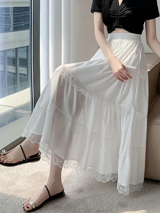 Midi%20Long%20Skirt%20Women%20White%20Skirt%202024%20Mori%20Girl%20Style%20Sweet%20Crochet%20Lace%20Spring%20Summer%20High%20Waisted%20A-Line%20Pleated%20Skirts%20rok%20-%20Image%203