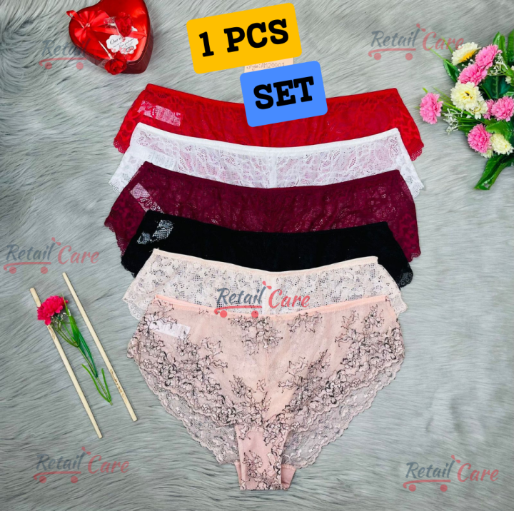 Lace Panties for Women Comfort Cotton Lace Half Back Coverage Panties,Low Waist Bikini Underwear CuteByte Lace Thong Underwear for Women- 1PCS