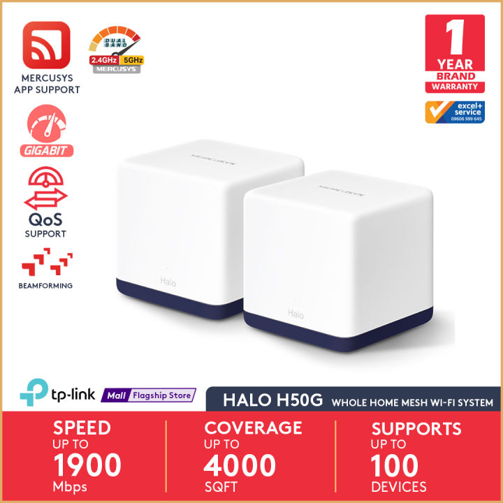 Mercusys Halo H50G AC1900 Whole Home Gigabit Mesh Wi-Fi System