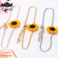 Carat 5Pcs/Set Fashion Sunflower Pendant Necklace Stud Earrings Ring Bracelet Jewelry. 