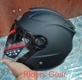 Yohe Matt Black Halfface Helmet For Riding Bike 882-B. 
