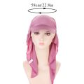 New Women Soft Turban Hat Solid Color Outdoor Brim Sunshade Hats Female Fashion Sun Hats Square Scarf Cap Headscarf Baseball Cap.