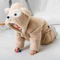 Newborn Baby Winter Plush Romper Soft Warm Button Closure Hooded Jumpsuit for Toddlers. 