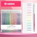 12pcs/18pcs Glitter Gel Pen Set with 18 color ink refill suitable for children adult coloring, journaling, art drawing, book doo.