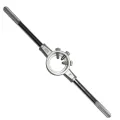 1 Piece Round Die Wringing Tool Hand Die Holder Ratcheting Tap Handle Hand Die Holder Silver. 