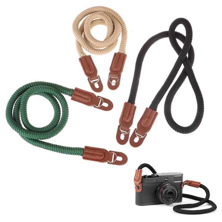 【Discount】 1Pc Rope Camera Neck Strap Vintage Shoulder Strap Leather Wrist Lanyard Creek