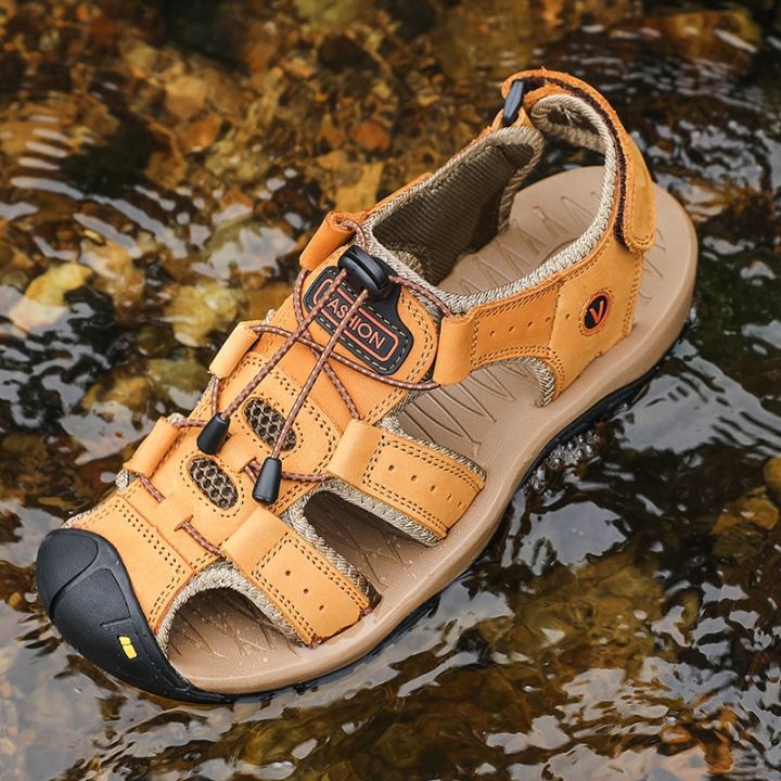 Men%20Summer%20Sandals%20Cowhide%20Leather%20Male%20Summer%20Shoes%20for%20Men%20Flat%20Sport%20Sandals%20Luxury%20Outdoor%20Beach%20Shoes%20Man%20Sandalias%20-%20Image%203