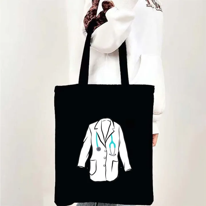 Medicine%20Health%20Heart%20Brain%20Doctor%20Nurse%20Medical%20Cross%20Floral%20Stethoscope%20Men%20Women%20Shoulder%20Canvas%20Totes%20Bags%20Shopping%20Handbags%20-%20Image%203