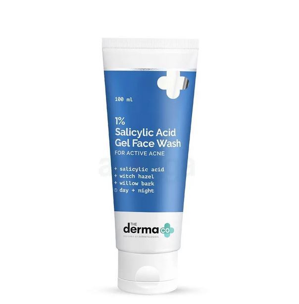 The Derma Co 1% Salicylic Acide Gel daily Face Wash with Salicylic Acide & Witch Hazel for Active Acne -100 ml(dermaco)