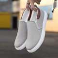 New Trendy Fashionable Black Grey Blue and Khaki Color Korean Canvas Sneakers Shoes for Men Slip On Casual Shoes. 