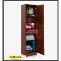 One Door Almirah with inner Locker Drawer / Particle MDF Laminated Board walnut Finish Cloth Storage Wardrobe Almirah by Furnisha Decor.