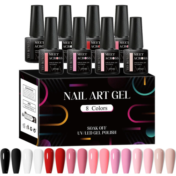 8pcs%20Gel%20Nail%20Polish%20Set%20Summer%20Nails%20Gel%20Polish%20Semi%20Permanent%20Varnish%20Nail%20Supplies%20Soak%20Off%20UV%20LED%20Gel%20Manicure%20Kit%20With%20Box%20-%20Image%203