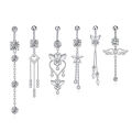 Trendy Angel Button Rings Stainless Steel Zircon Butterfly Navel Piercing Surgical for Women Body Belly Jewelry Pendant.