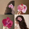 Korean Sweet Orchid Hair Clip For Woman Artificial Flower Hairpins Hair Barrettes Clip Wedding Party Headwear Accessories Gifts Luolong. 