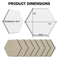12 Piece Hexagonal Acoustic Panel Sound-Absorbing Panels 12x10x 0.4Inch, Stylish Acoustic Walls for Home and Office (Light Camel Color). 