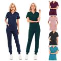 High Quality Short Sleeves Hospital Uniform Doctor Nurse Clothes Medical Scrub Suit Set Nursing.