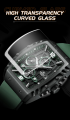 NAVIFORCE 8025 Square Silicone Quartz Wristwatch for Man Chronograph Luxury Watches for Men Original-Green.