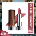 Maybelline New York Matte Lipstick, Intense Colour, Keeps Lips Moisturised, 660 Touch of Spice. 