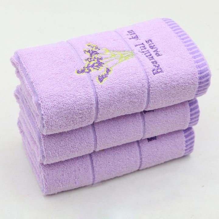 Couple%20Towel%20Cotton%20Simple%20Lavender%20Striped%20Print%20Face%20Towel%20-%20Image%204