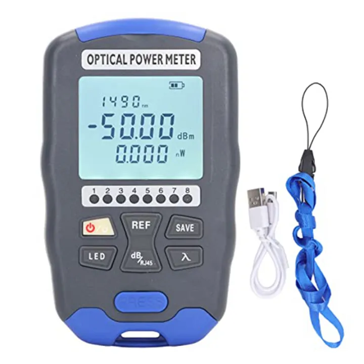 Optical Fiber Power Meter 10KM 10 Wavelengths Universal Optical Multimeter with for Maintenance(AUA DC70(-70-+10DBm))